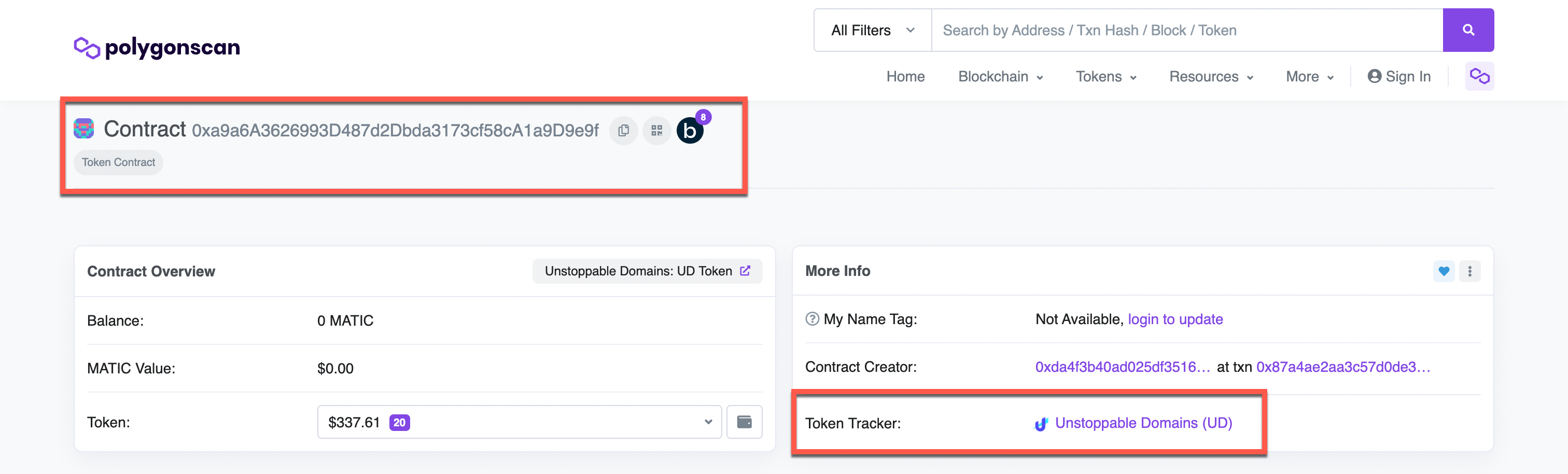 polygon registry contract